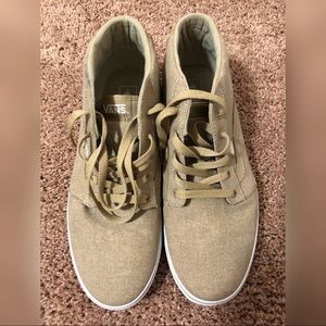 Like new high top vans - worn once - tan size 13